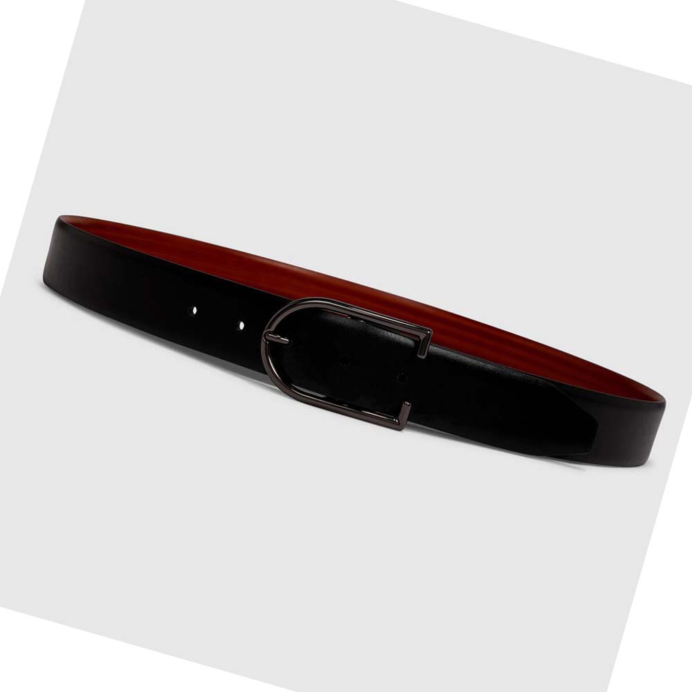 Men's Ecco Formal Reverse Belts Black | Canada 807SGL